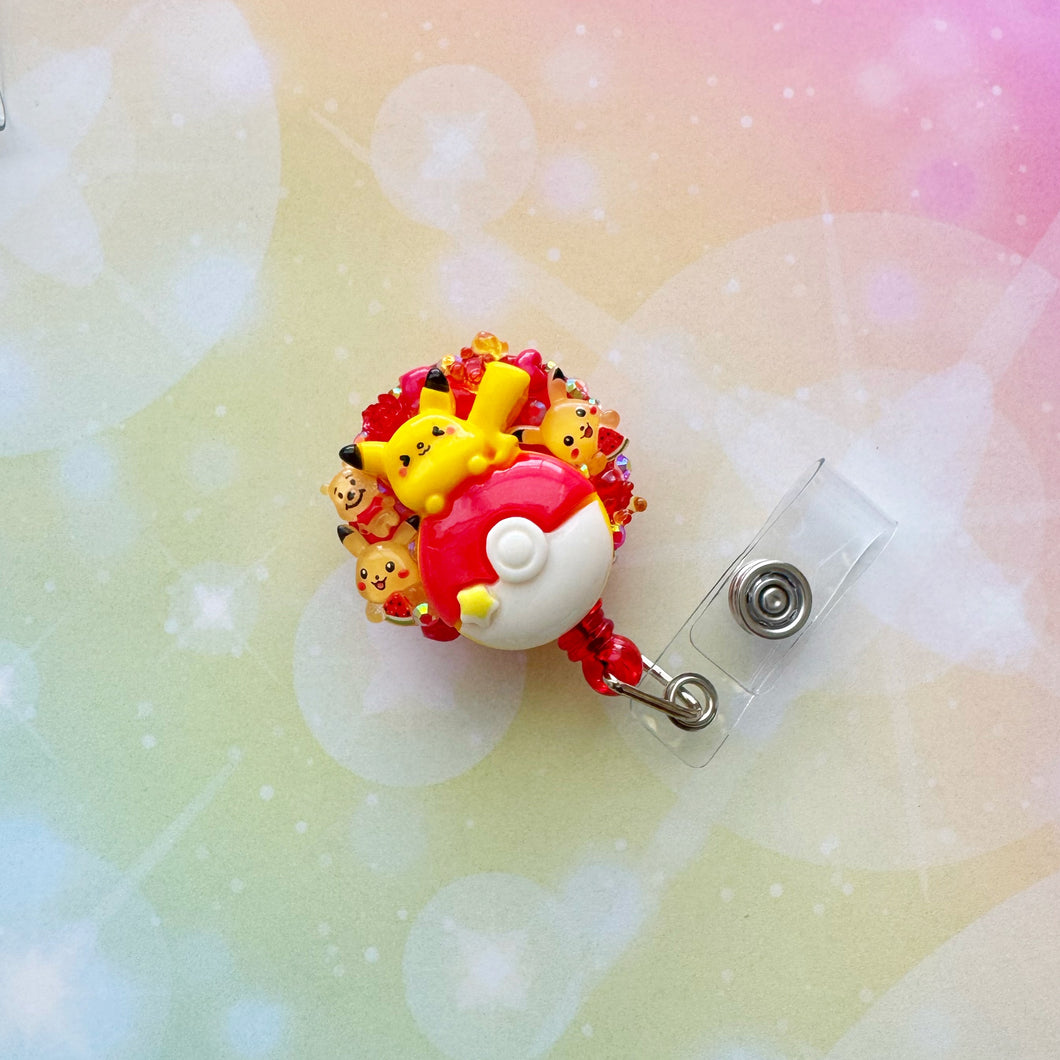 Pikachu Pokemon Badge Reel ID Holder