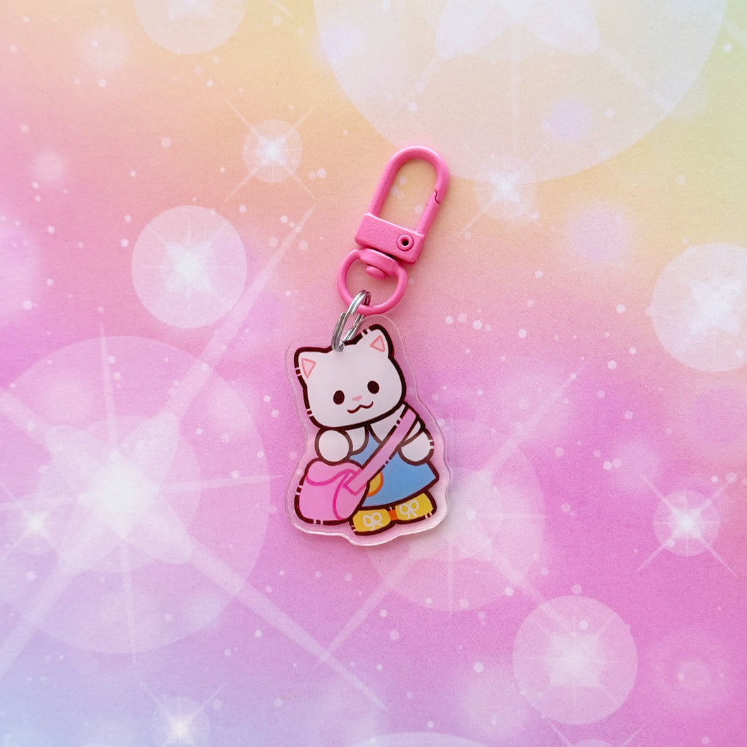 B121 Pink Bag Kitty Keychain