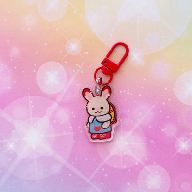 B116 Red Tipped Ear Bunny Keychain