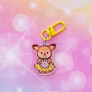 B107 Sunflower Deer Keychain