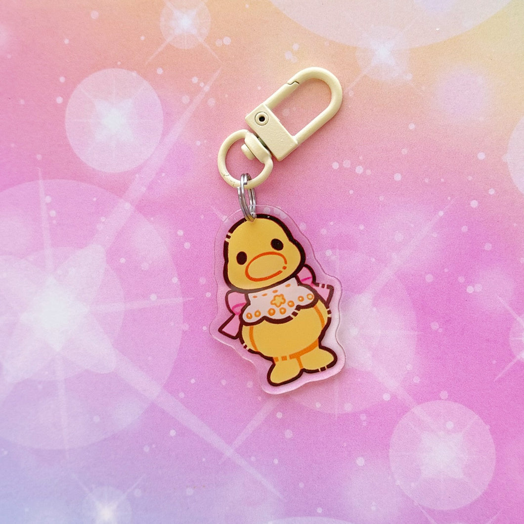 B106 Pink Bow Duck Keychain