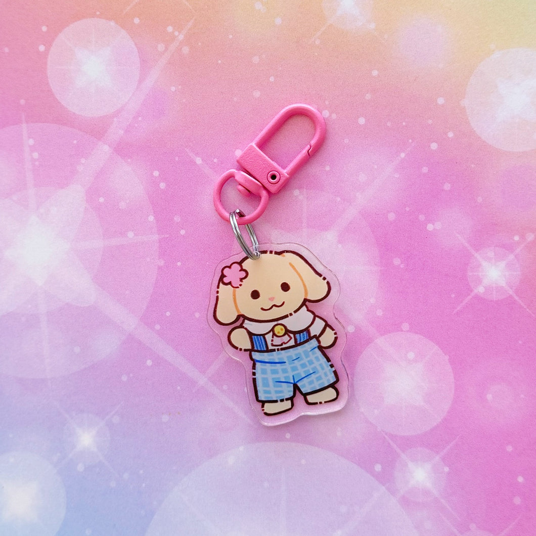 B111 Cute Golden Puppy Keychain