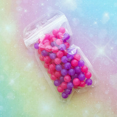 CLEARANCE 10mm Pink/Purple Beads Mix - 1 Bag