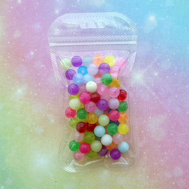 CLEARANCE 10mm Rainbow Beads Mix - 1 Bag