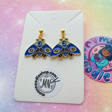 Load image into Gallery viewer, Blue Moth Earrings