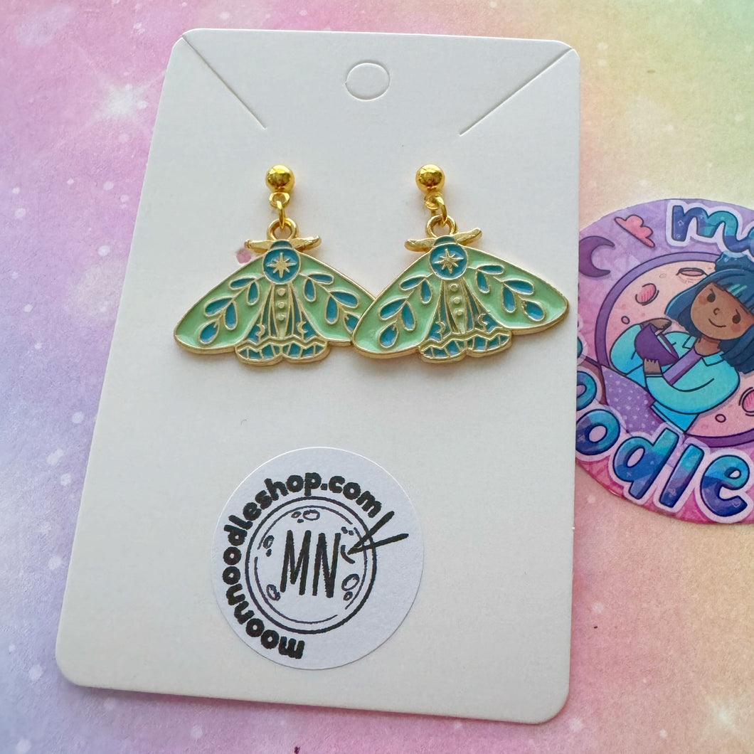 Mint Moth Earrings