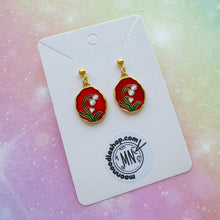 Load image into Gallery viewer, Lily of the Valley Stained Glass Earrings