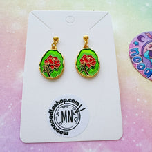 Load image into Gallery viewer, Fresh Rose Stained Glass Earrings