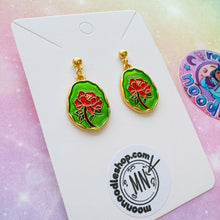 Load image into Gallery viewer, Fresh Rose Stained Glass Earrings