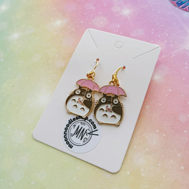 Totoro Umbrella Earrings