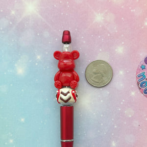 A520 Red Bear Focal Beads -6 pcs