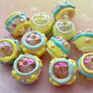 A524 Pastel Yellow Focal Beads -10pcs