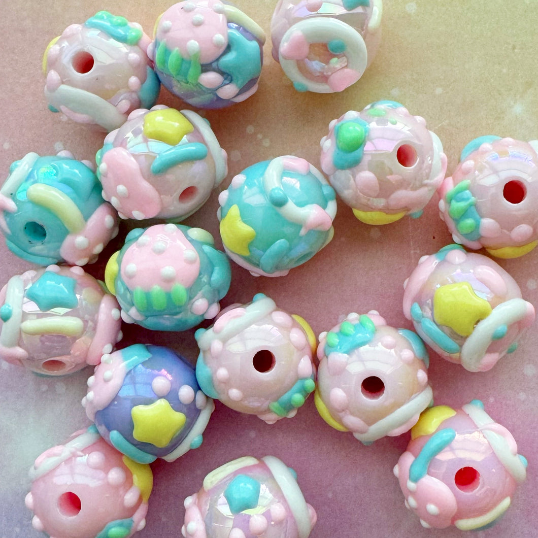 A525 Pastel Strawberry Focal Beads -15pcs