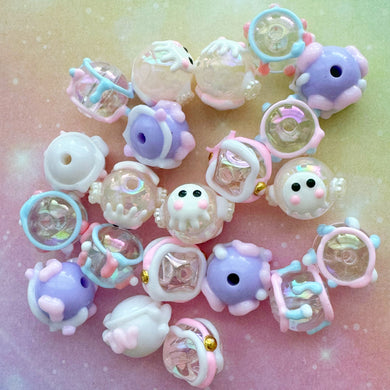 A526 Pastel Squids Focal Beads -15pcs