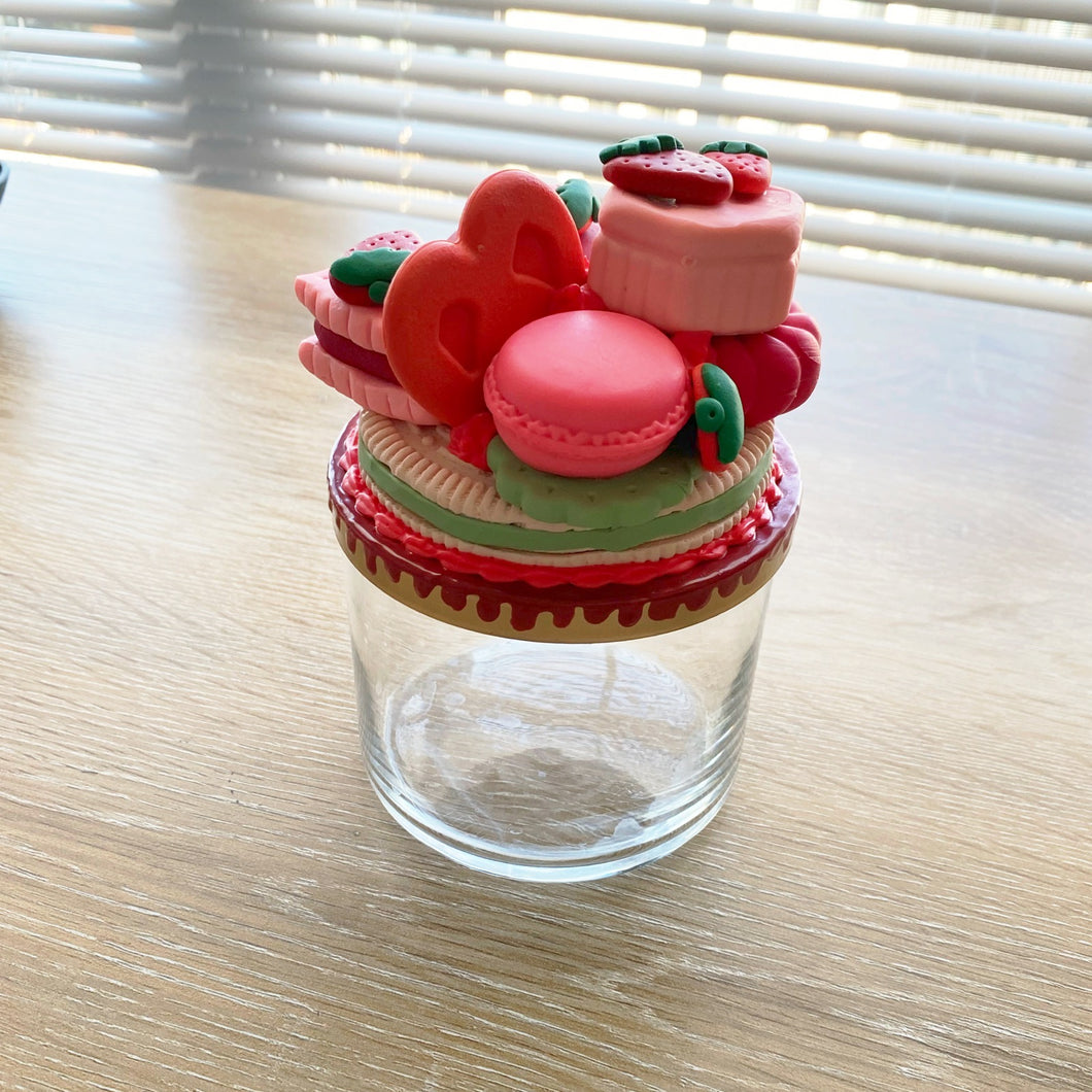 Red Strawberry Decoden Jar