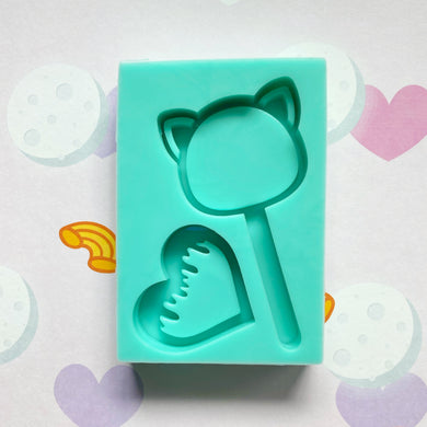 Cat Lollipop Single Silicone Mold for Resin