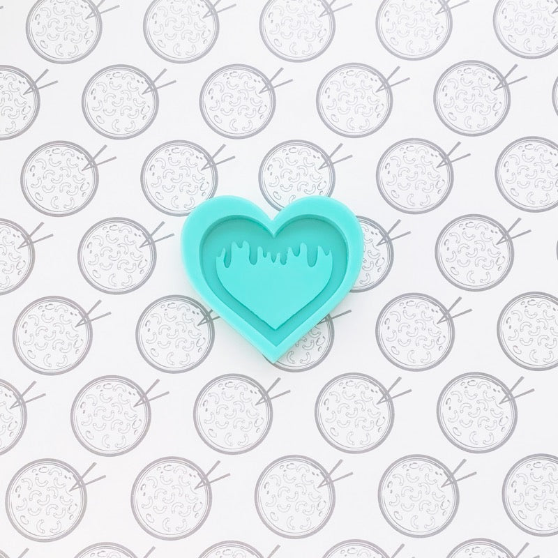 Drippy Heart Single Silicone Mold for Resin