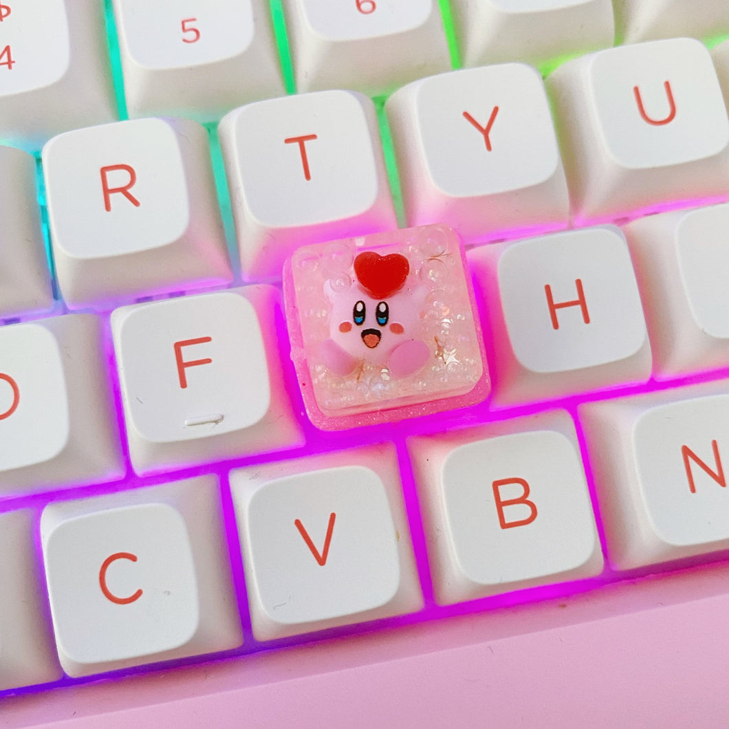 Pink Kirby Heart Artisan Keycap