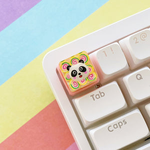 Panda Swirl Artisan Keycap